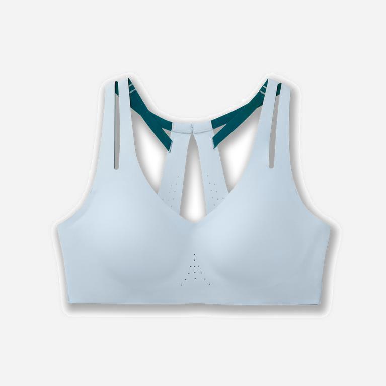 Brooks Dare Strappy Women's Running Bra UK Outlet - Arctic/PaleTurquoise (TBUEC5394)